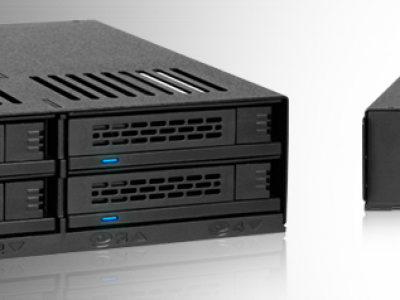 ExpressCage MB324SP-B 2.5″ SAS/SATA HDD&SSDx4台搭載可能モジュールラック ホットスワップ対応　5.25″ベイサイズ